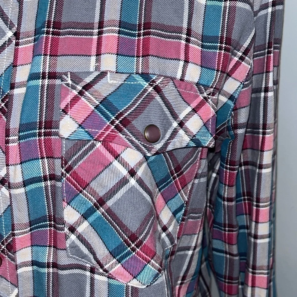 Jachs Just a Cheap Shirt Western Long Sleeve Plaid Cotton Pockets Size L